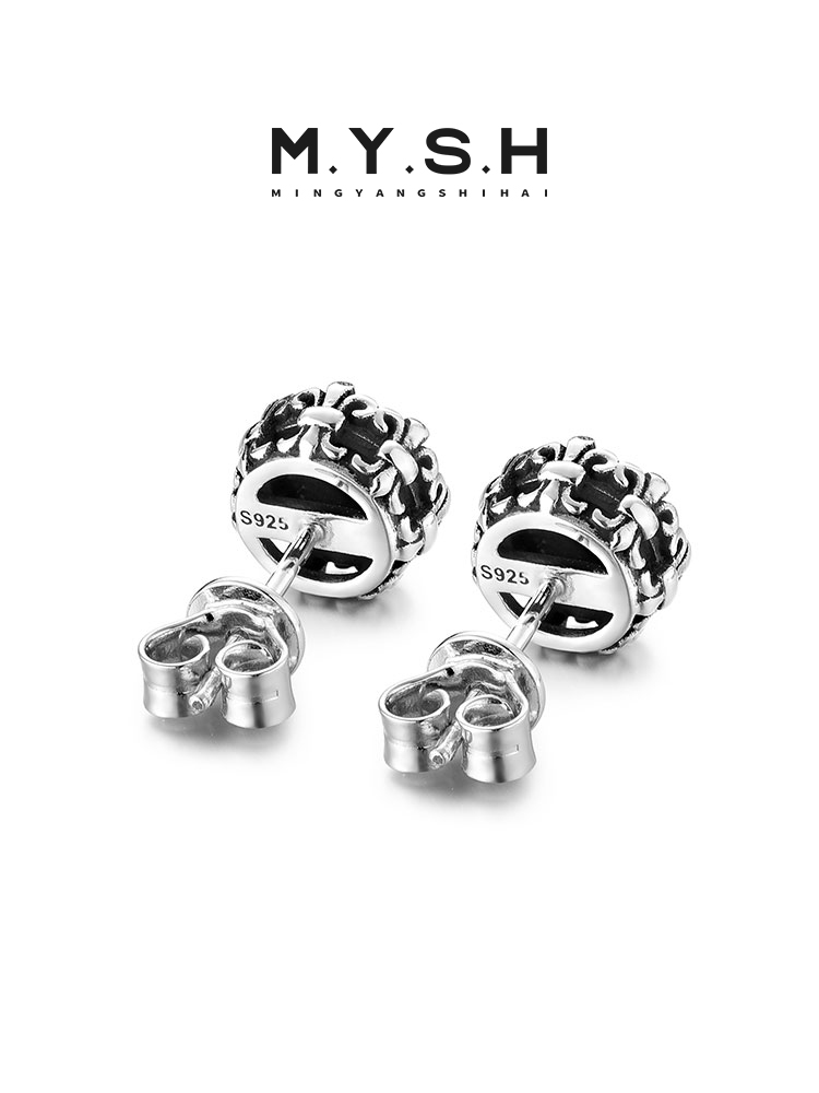 S925 Silver Black Zirconia Claw Stud Earring