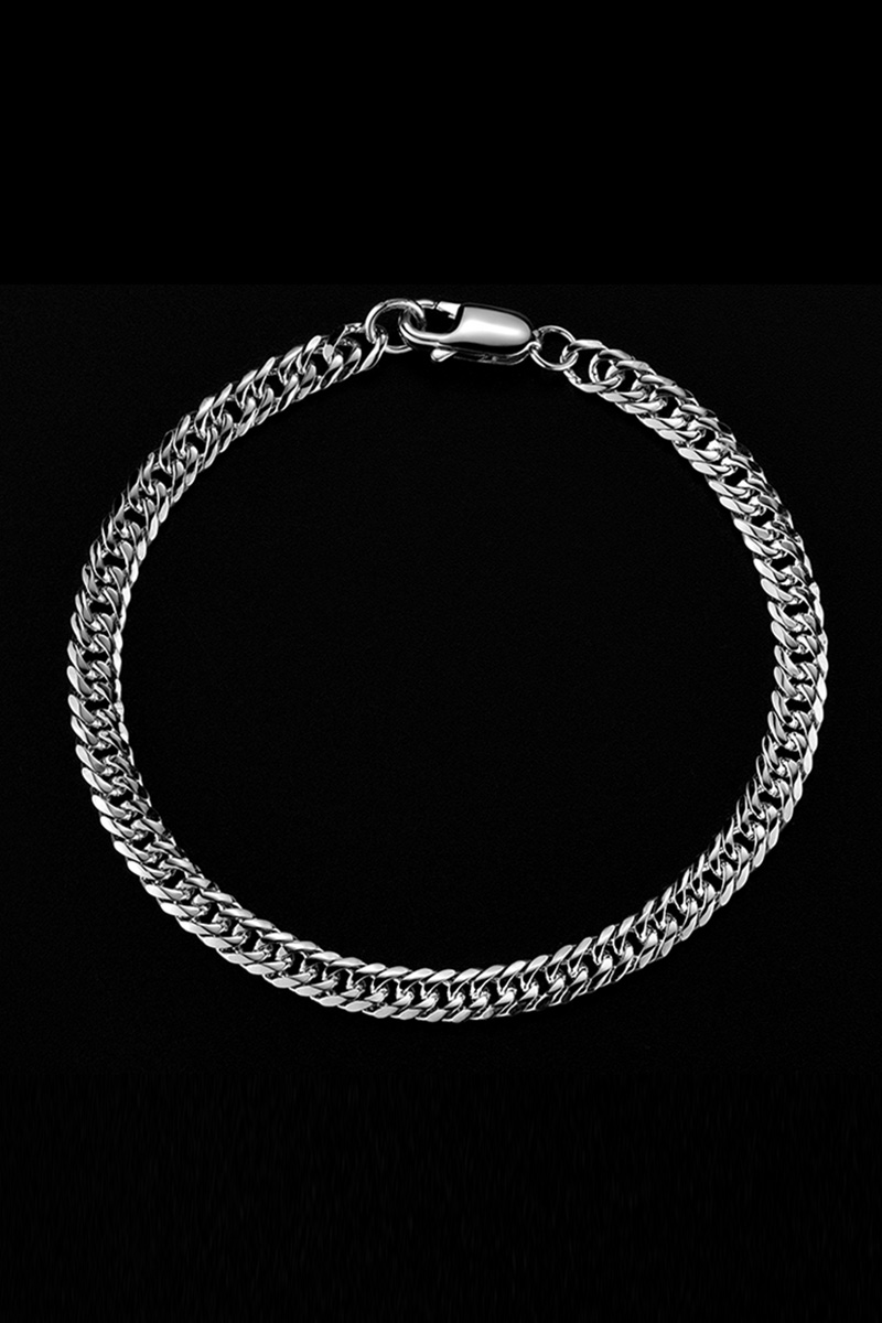 S925 Silver Thin Cuban Link Bracelet