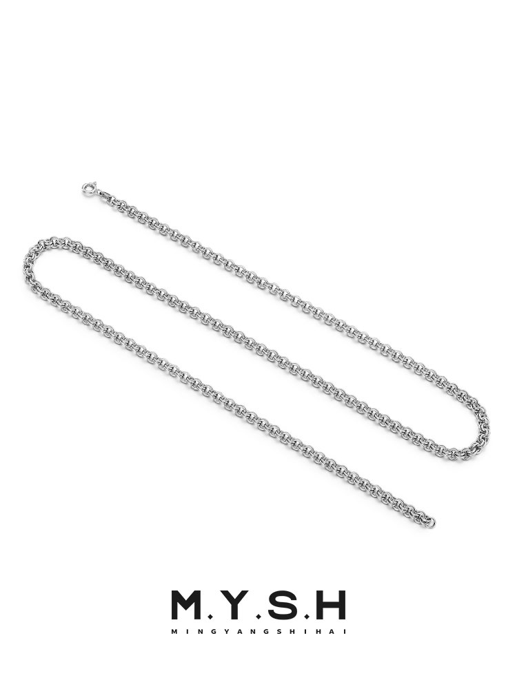 S925 Silver Thick Double O-Ring Cuban Chain Necklace