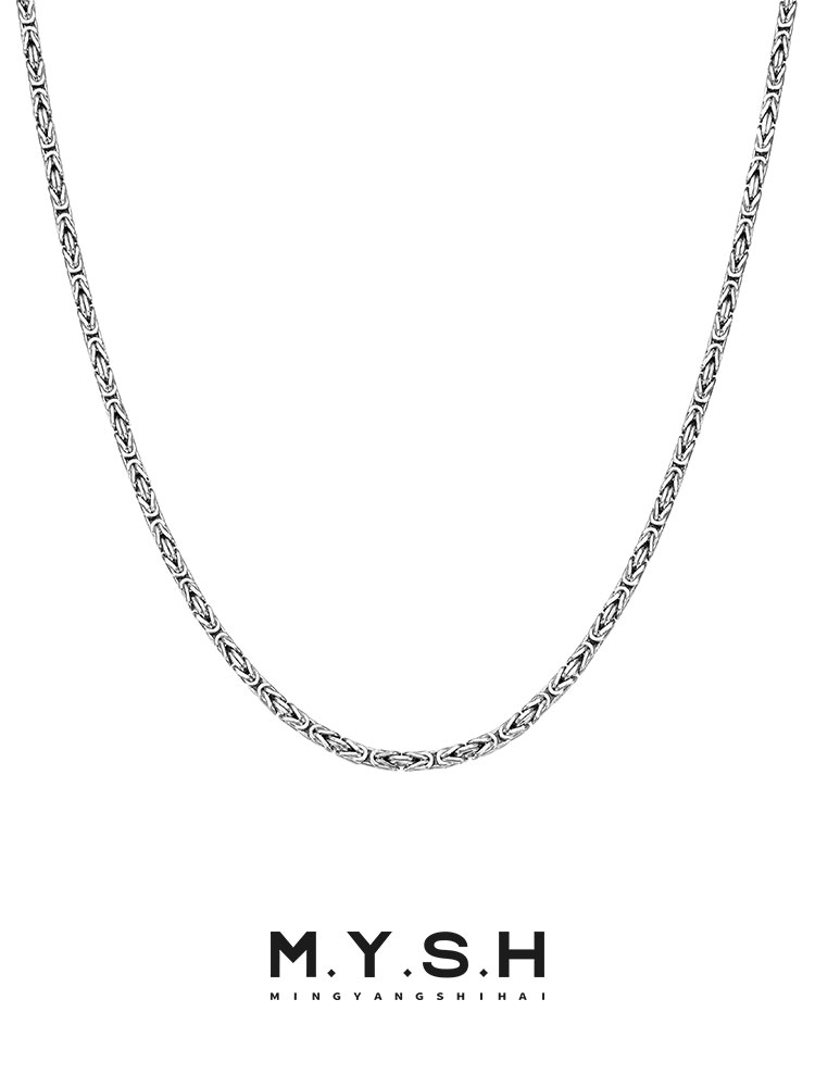 S925 Silver Dragon Bone Chain Necklace