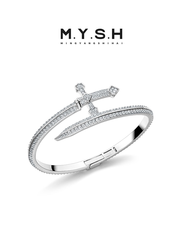 Pavé Cross Sword Bracelet for Men