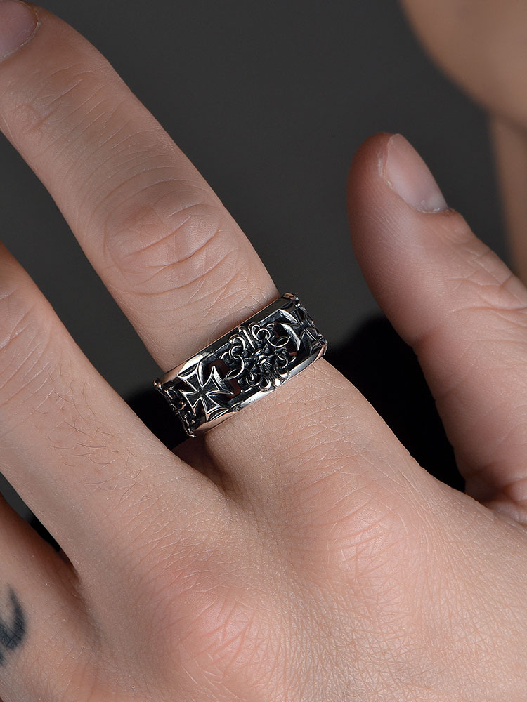 Gothic Cross Silver Ring
