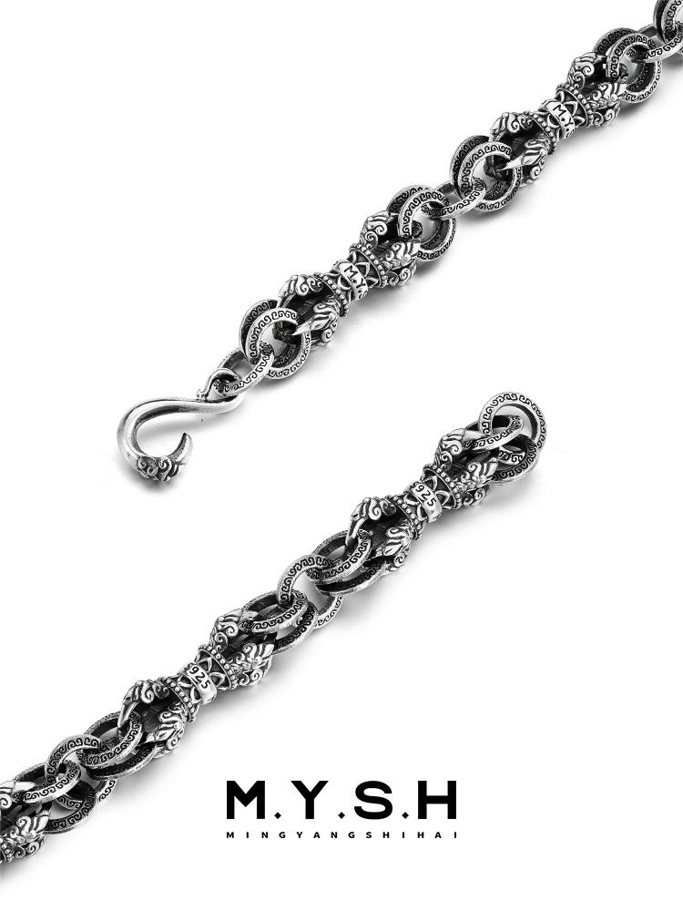 S925 Silver Vajra Link Bracelet