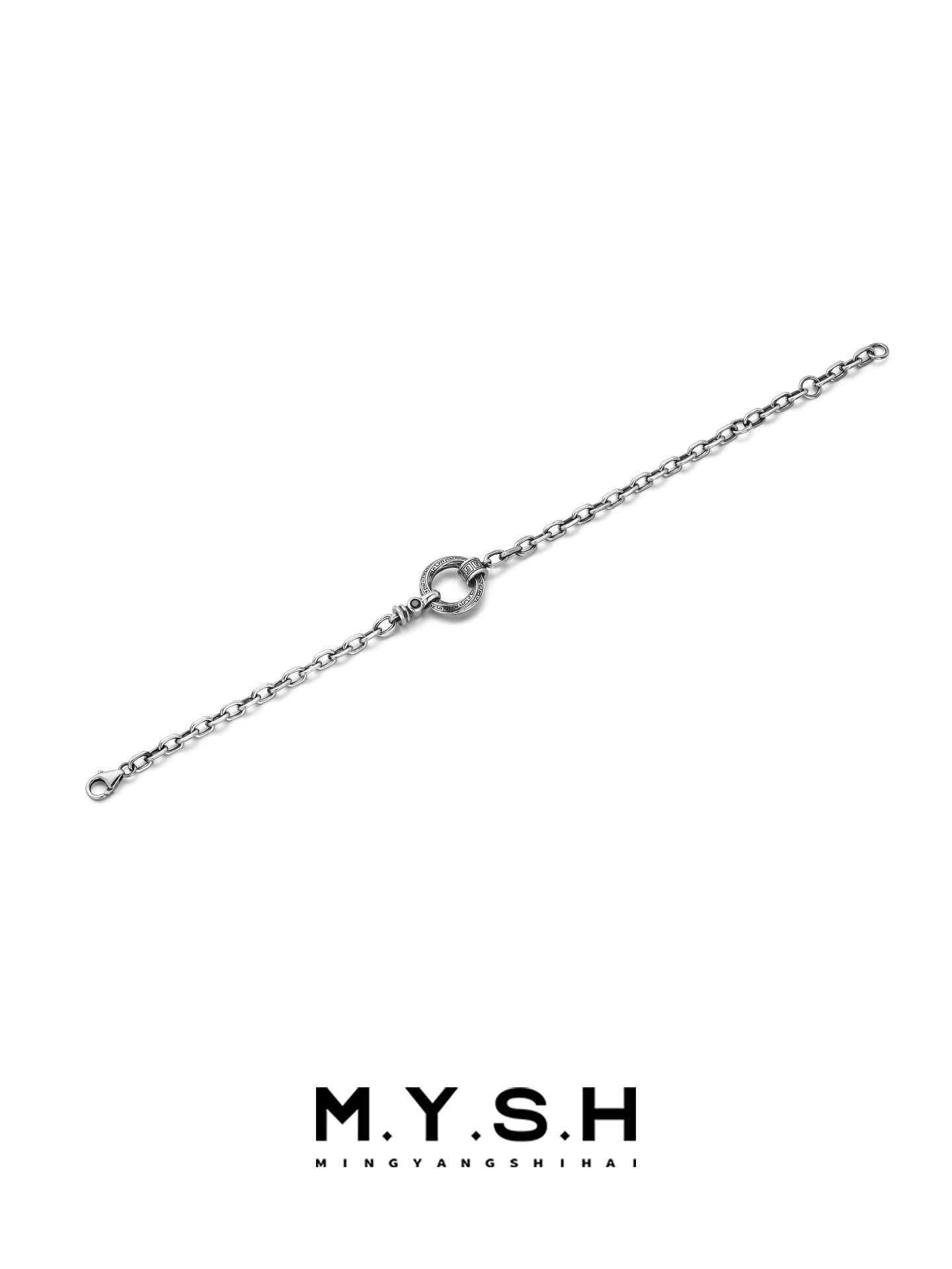 Mobius Greek Key 925 Sterling Silver Bracelet for Men