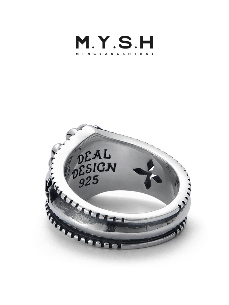 S925 Silver Fleur-de-Lis Pave Ring