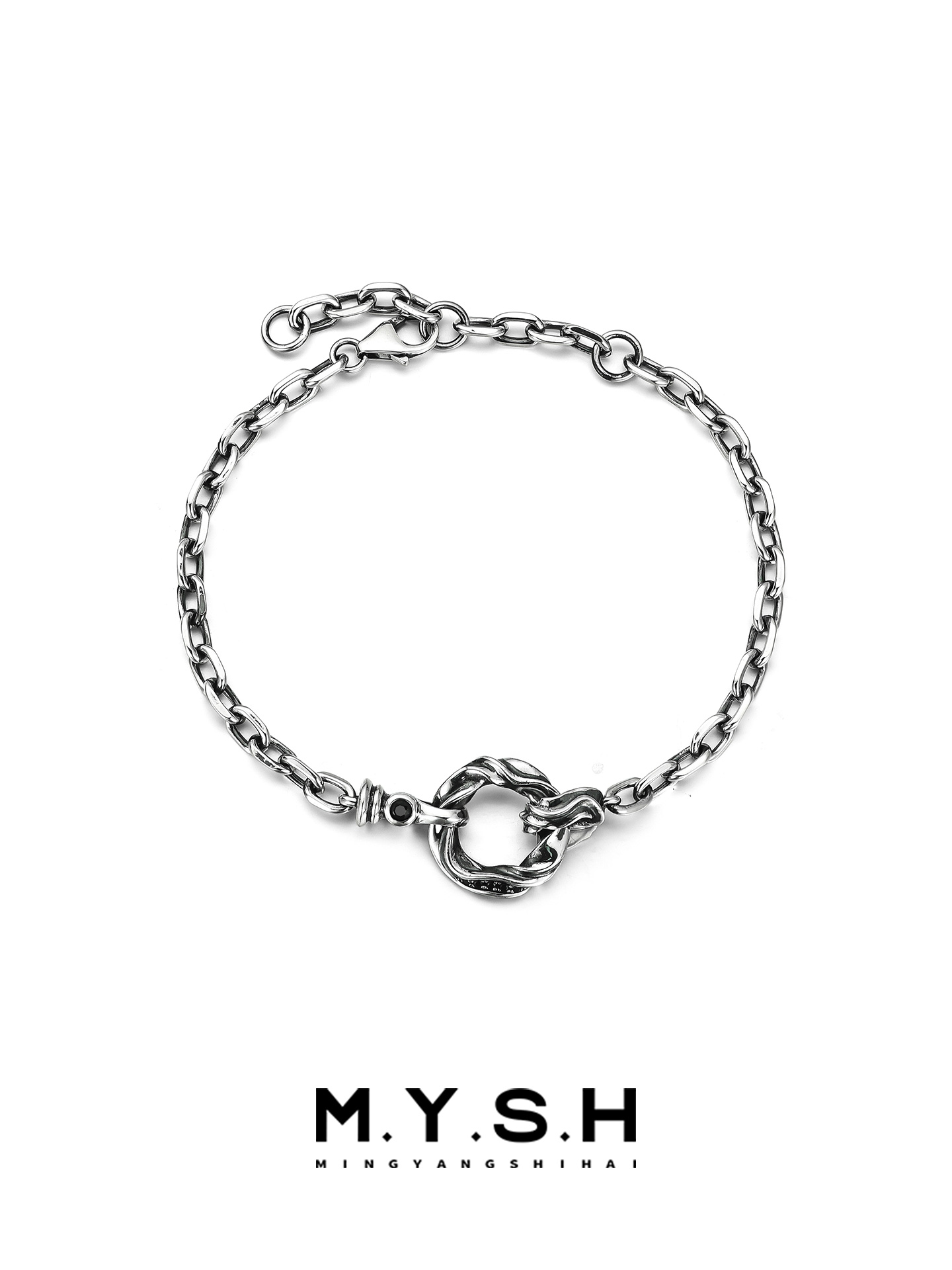 Men’s Mobius Ring 925 Sterling Silver Chain Bracelet