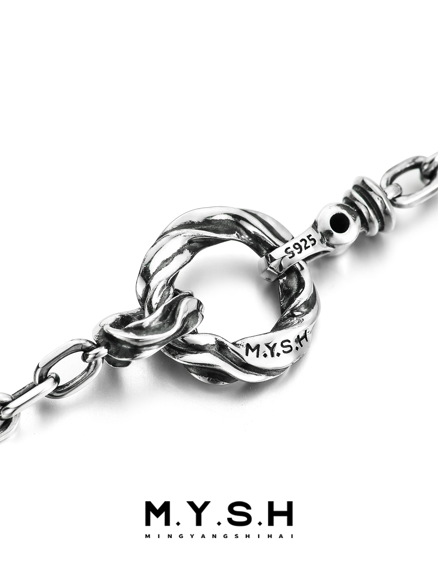 Men’s Mobius Ring 925 Sterling Silver Chain Bracelet