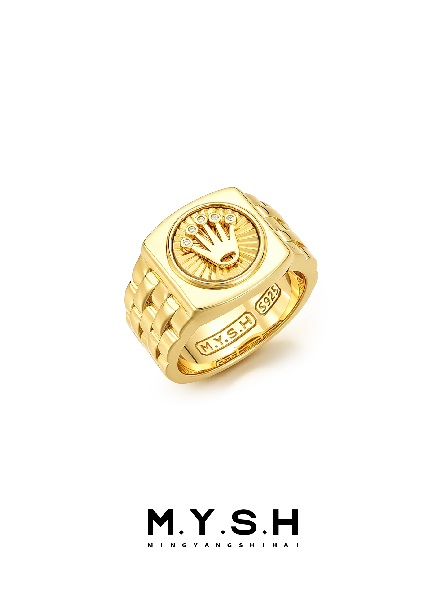 Luxury Crown Signet Ring for Men
