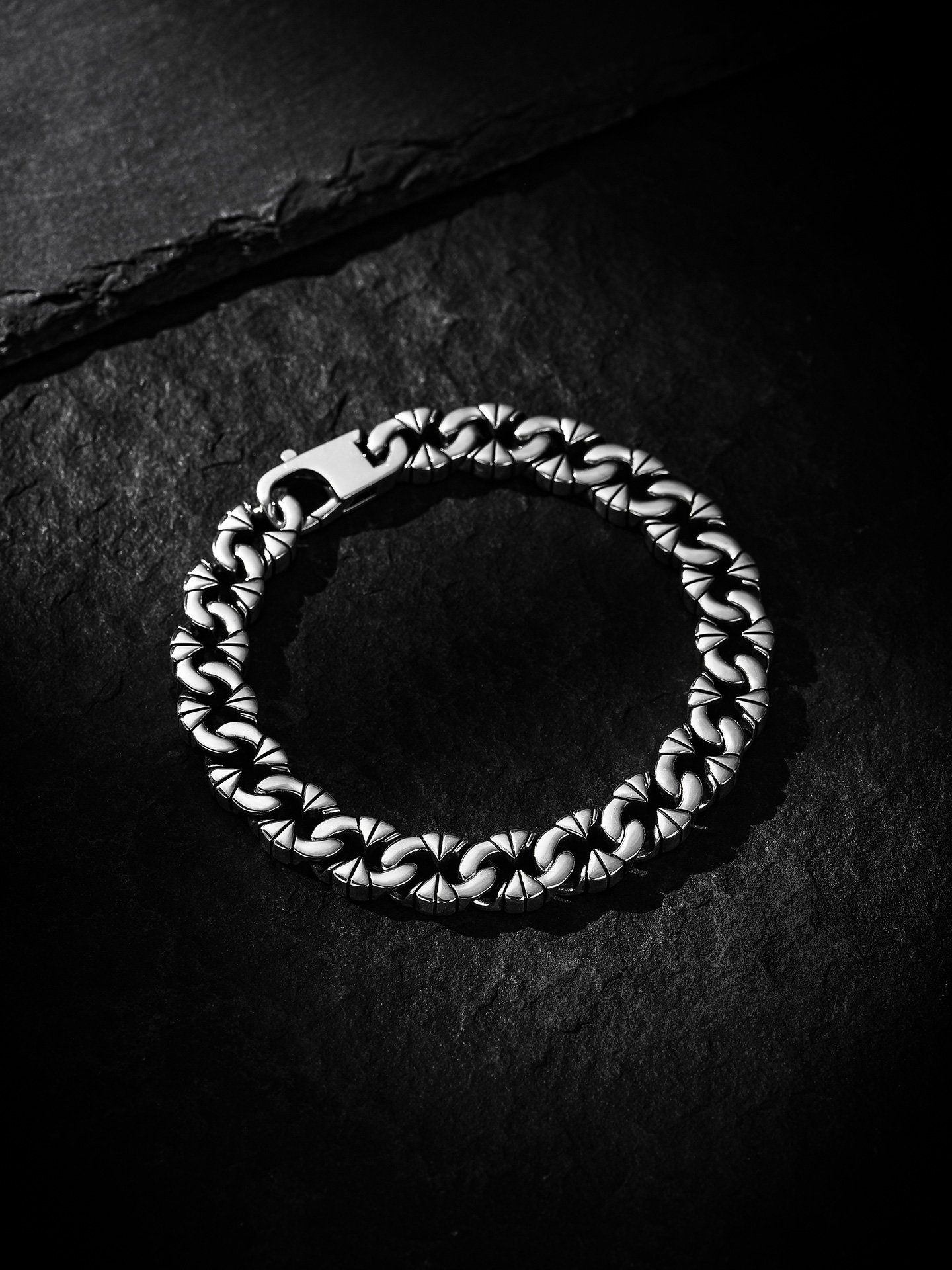 S925 Silver Irregular Vintage Thick Link Bracelet