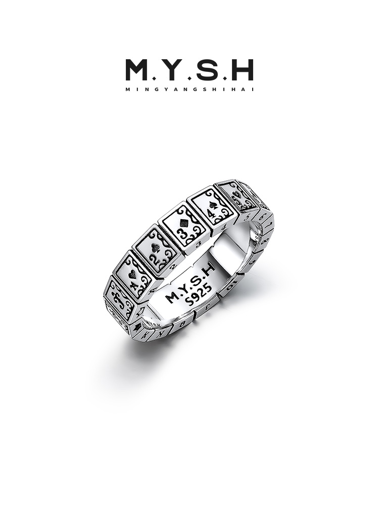 S925 Silver Poker Dice Statement Ring
