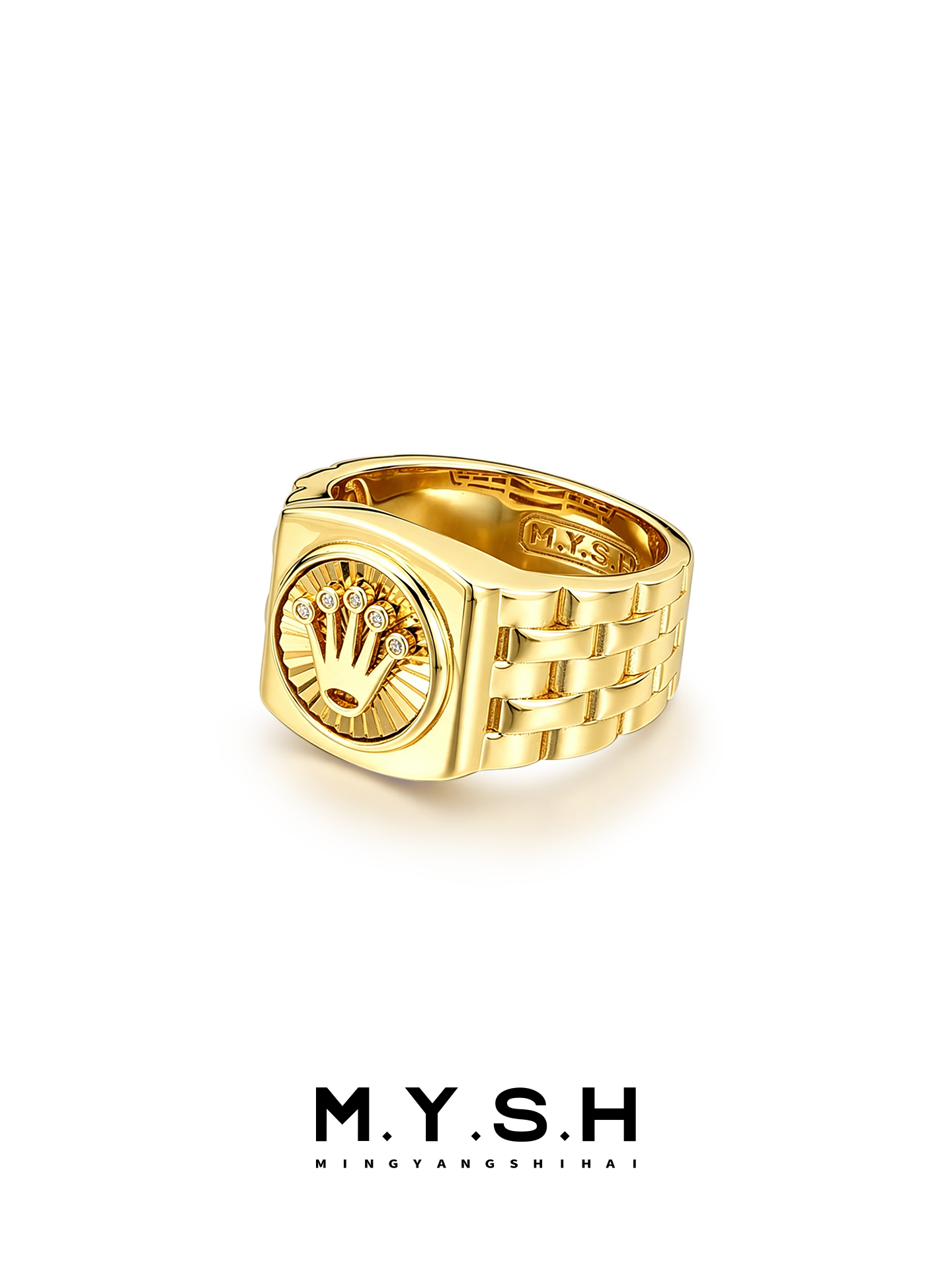 Luxury Crown Signet Ring for Men