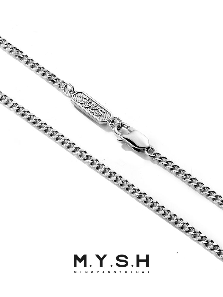 S925 Silver Hexagonal Box Chain Necklace – MYSH