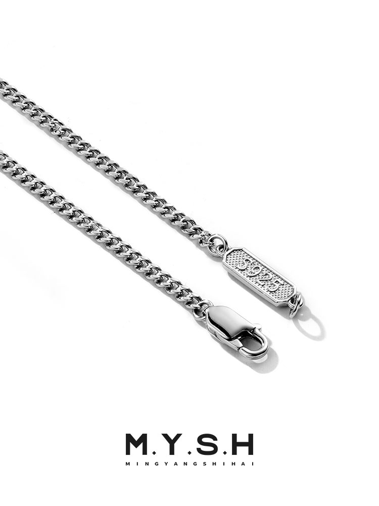Sterling Silver Hexagonal Box Chain Necklace