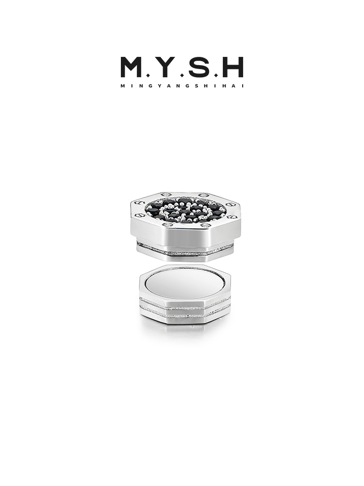 S925 Silver Magnetic Octagon Black Diamond Clip-On Earrings (No Piercing)