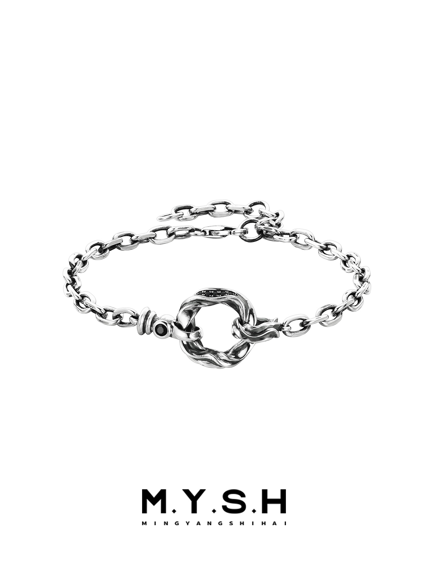 Men’s Mobius Ring 925 Sterling Silver Chain Bracelet