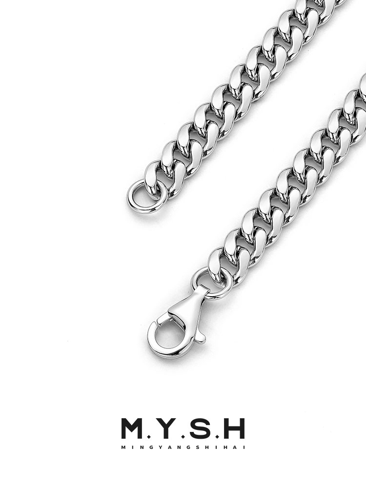 S925 Silver Thick Cuban Link Chain Necklace