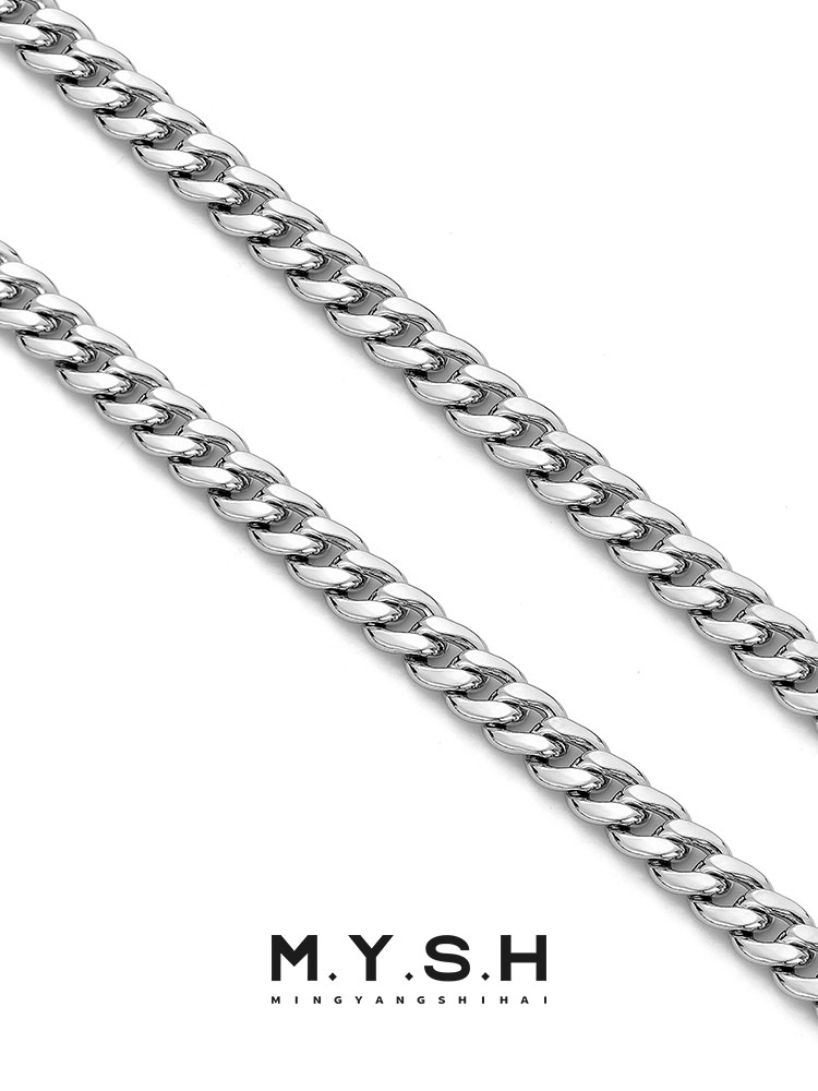 S925 Silver Thick Cuban Link Chain Necklace