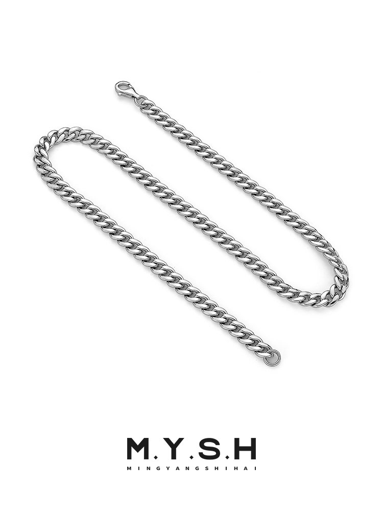 S925 Silver Thick Cuban Link Chain Necklace