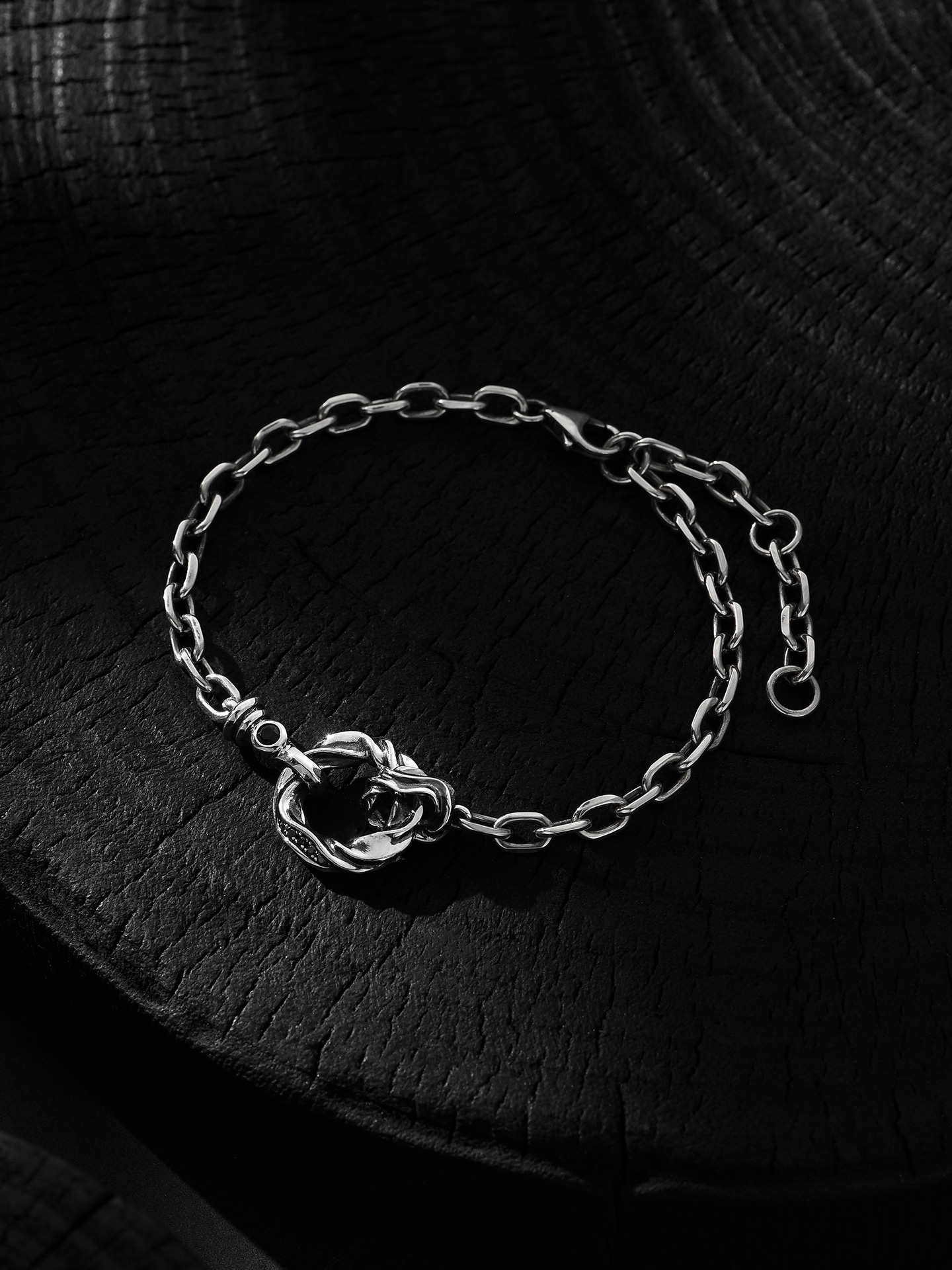 Men’s Mobius Ring 925 Sterling Silver Chain Bracelet
