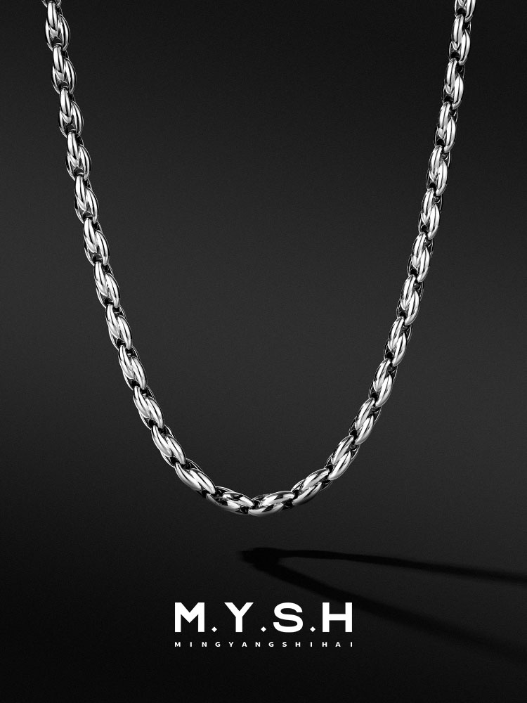 S925 Silver Thick Rope Chain Necklace