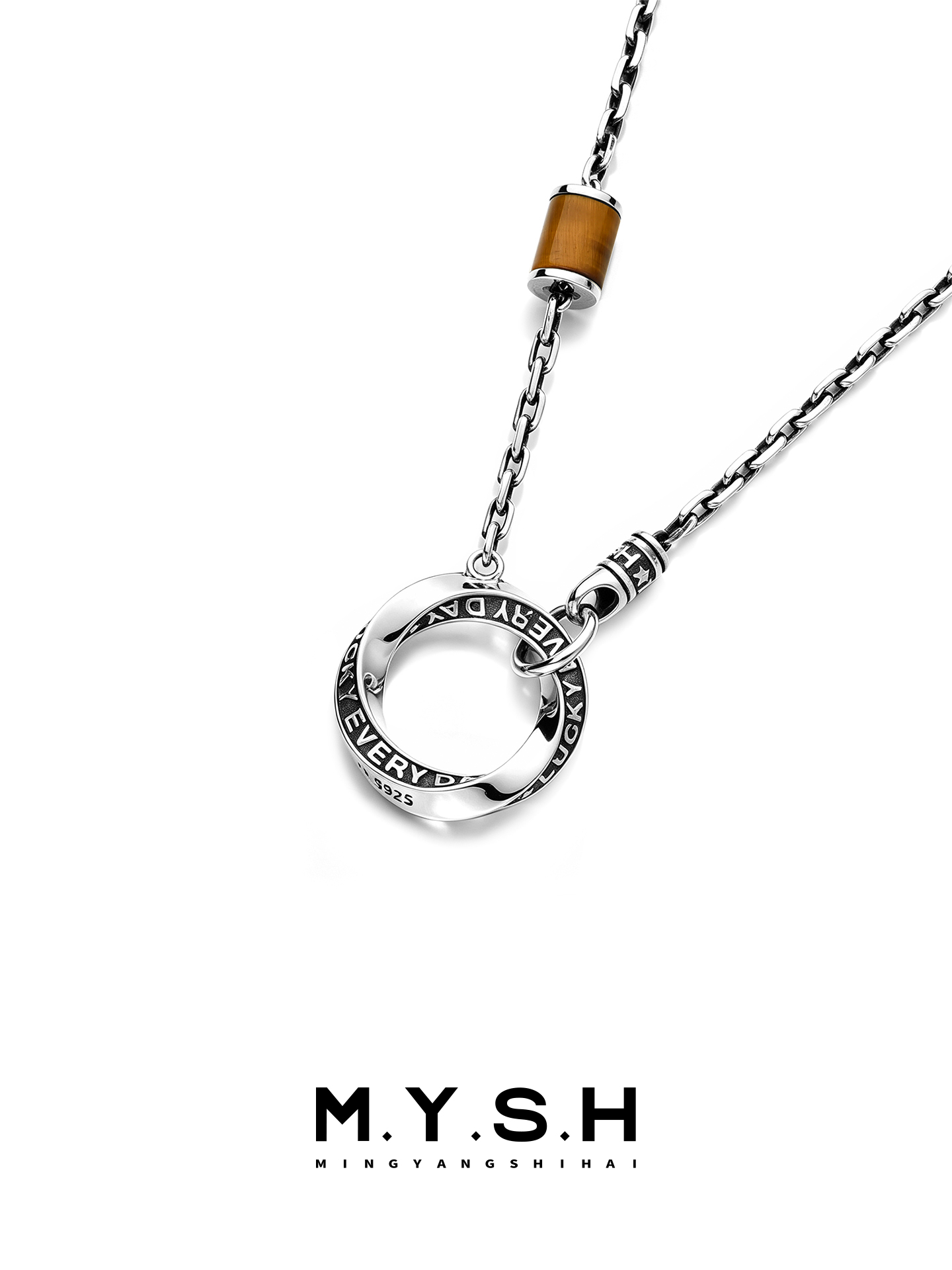 S925 Silver Möbius “Lucky Every Day” Pendant Necklace