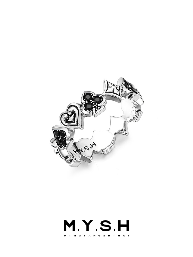 S925 Silver Lucky Poker Ring
