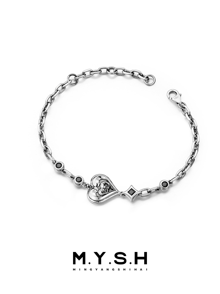 S925 Silver Lucky Heart Bracelet-MYSH