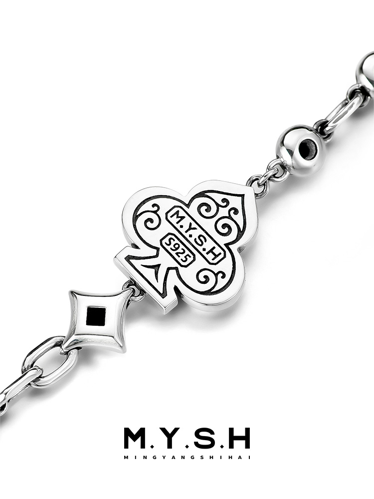 S925 Silver Lucky Club Bracelet-MYSH