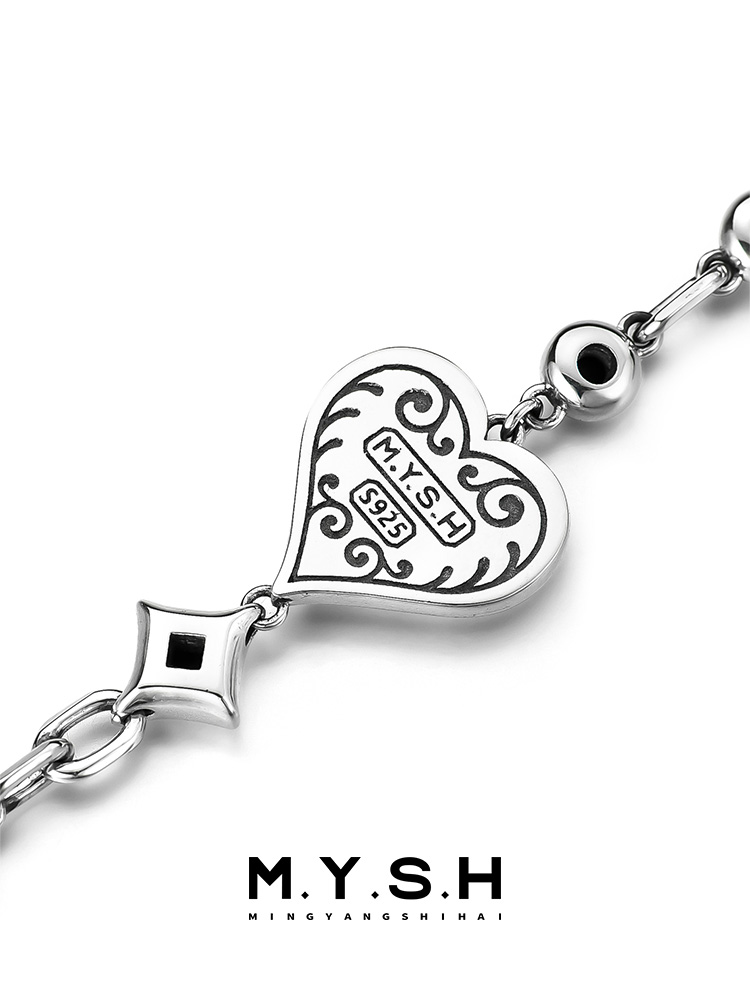 S925 Silver Lucky Heart Bracelet-MYSH