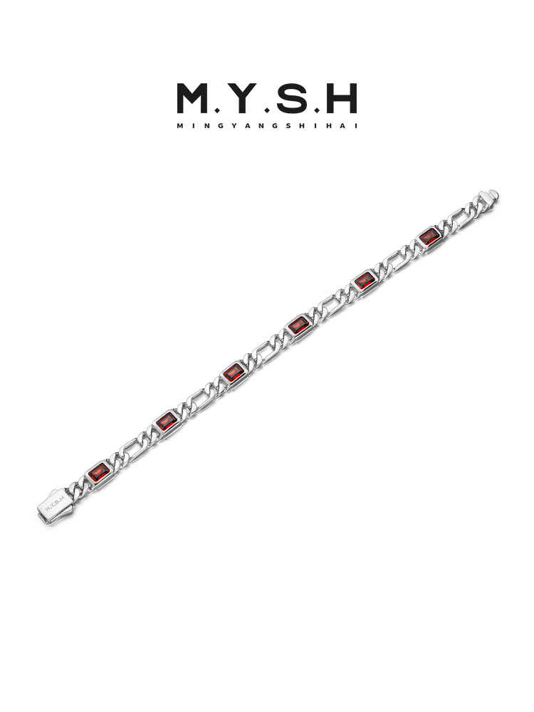 S925 Silver Black Zirconia Cuban Link Bracelet