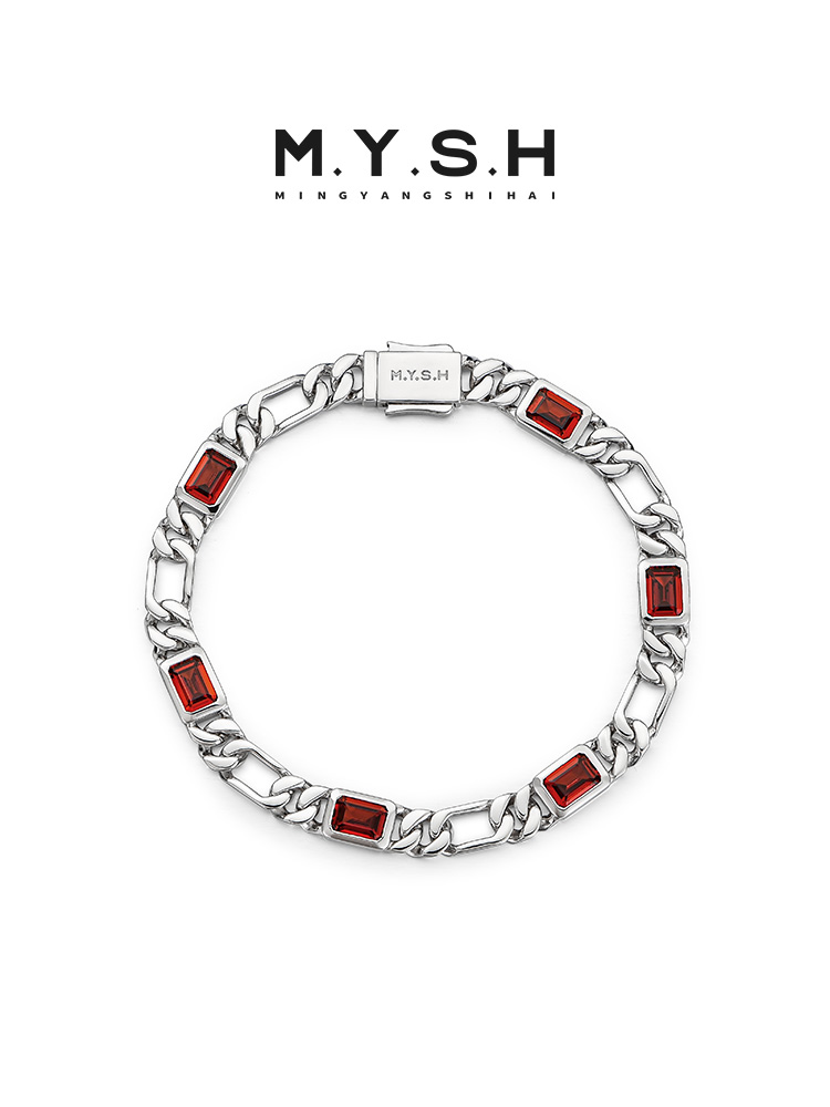 S925 Silver Black Zirconia Cuban Link Bracelet