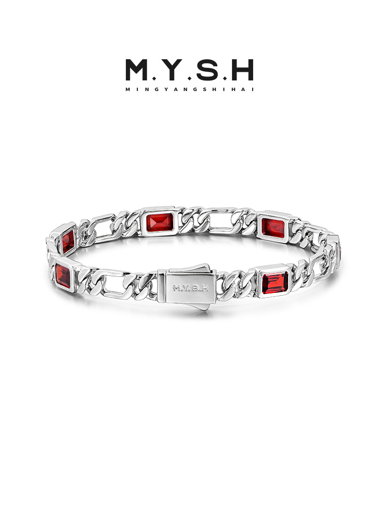 S925 Silver Black Zirconia Cuban Link Bracelet