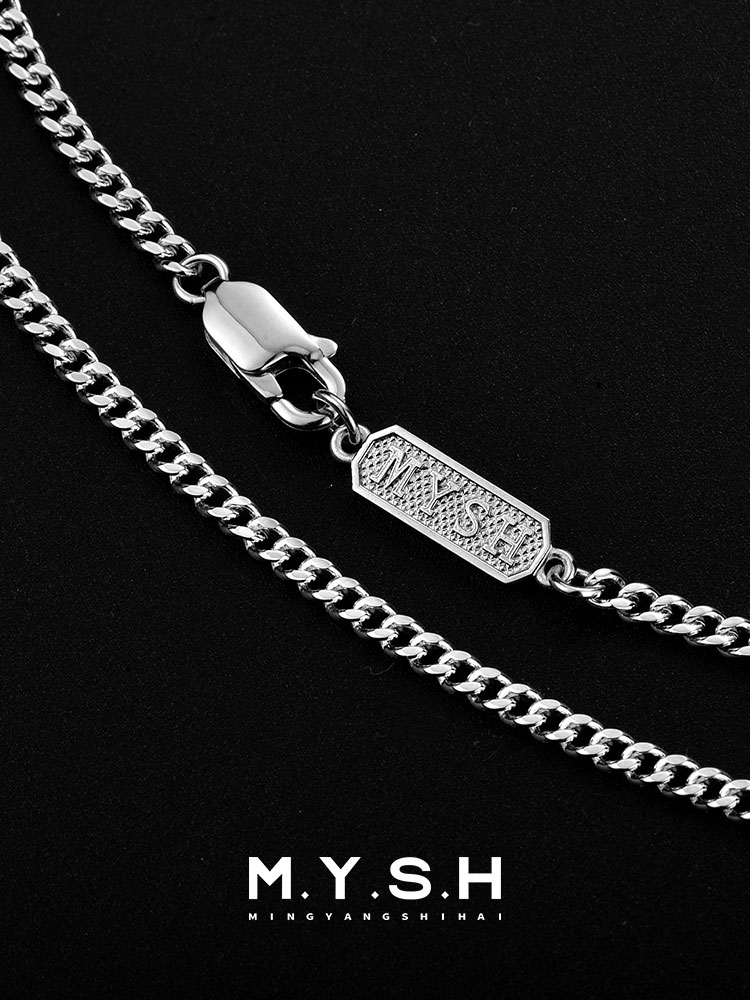 Sterling Silver Hexagonal Box Chain Necklace