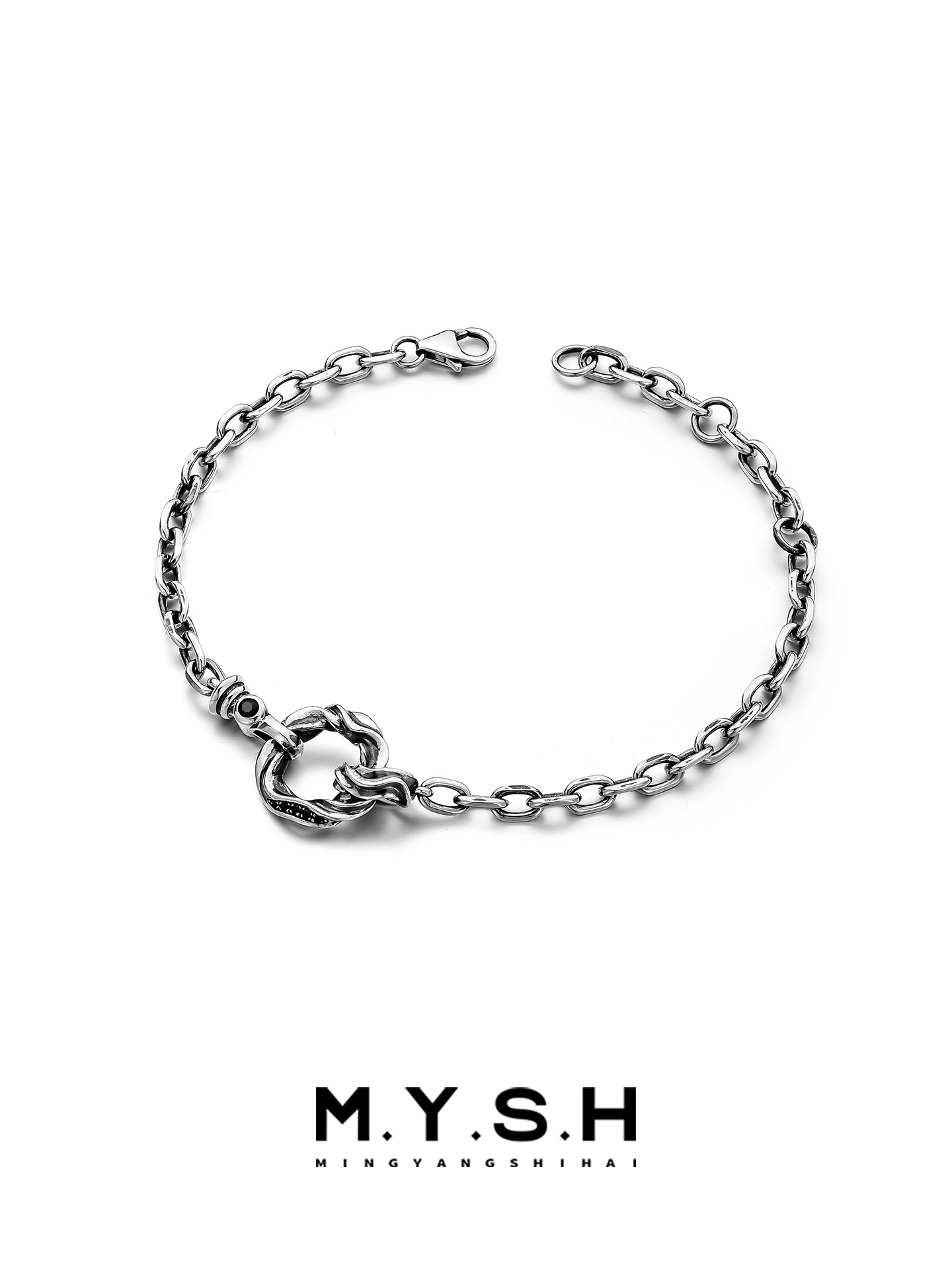 Men’s Mobius Ring 925 Sterling Silver Chain Bracelet