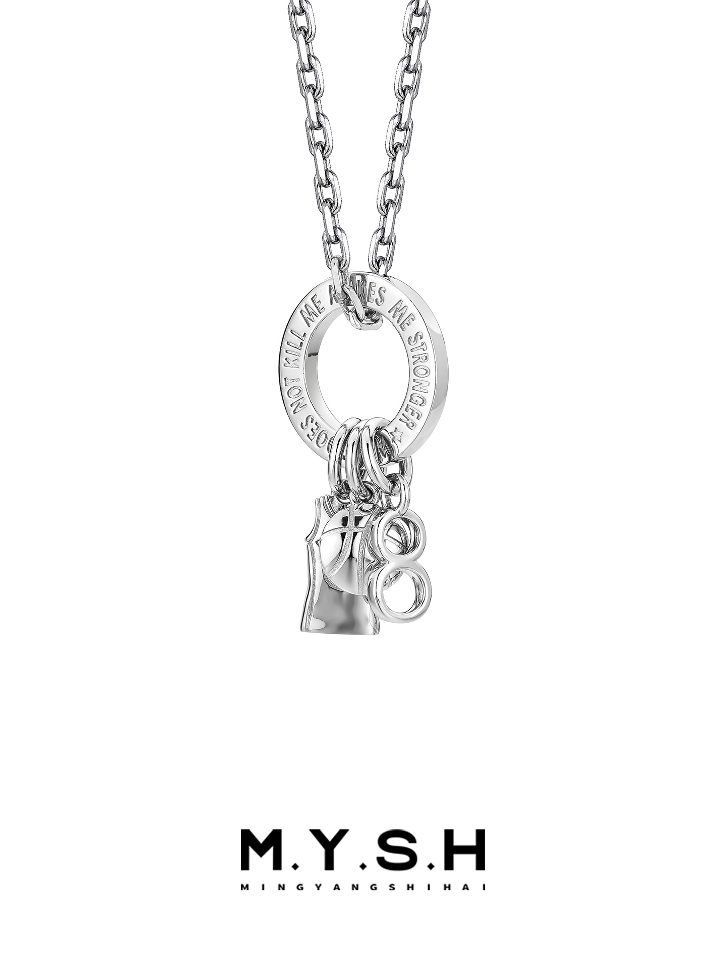 S925 Silver Kobe Bryant #8 Jersey Circle Pendant Necklace