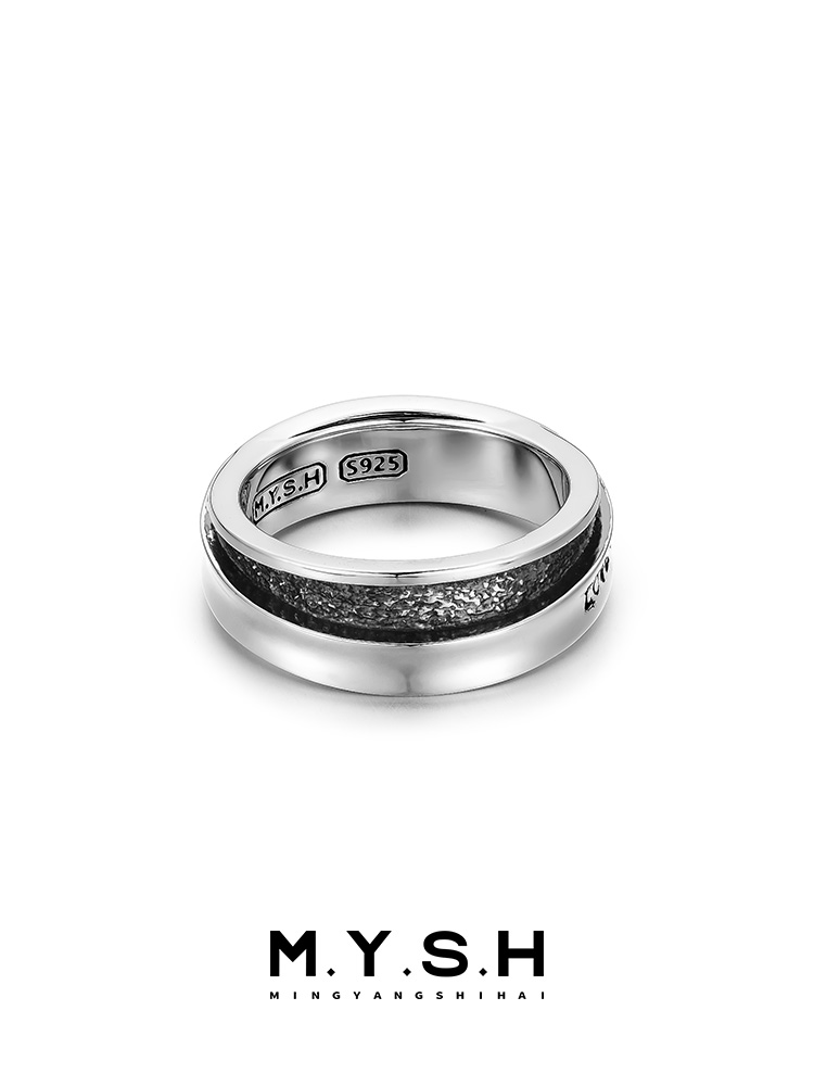 S925 Silver Love & Peace Dual Band Ring