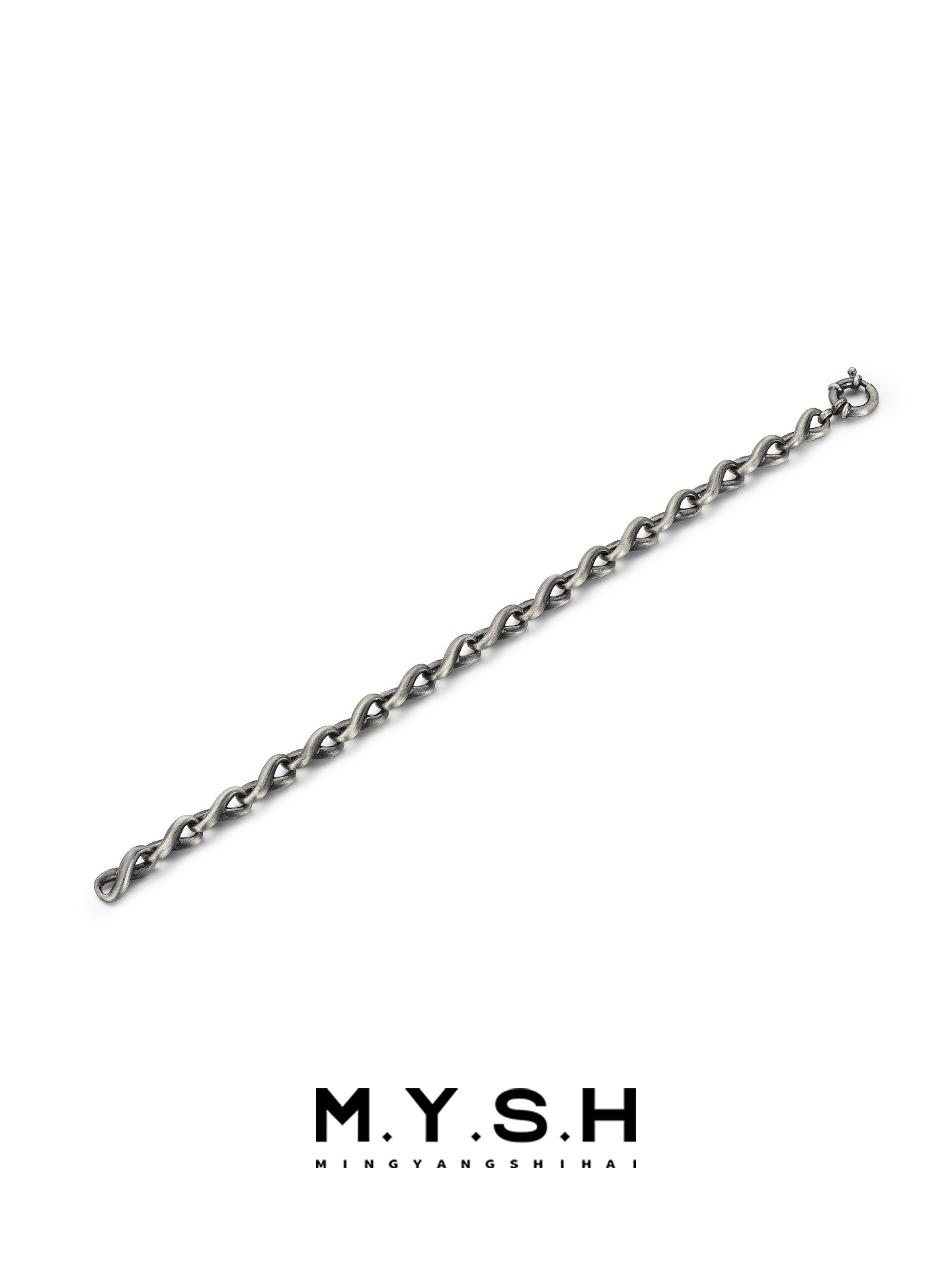 S925 Silver Oxidized Möbius Twist Bracelet