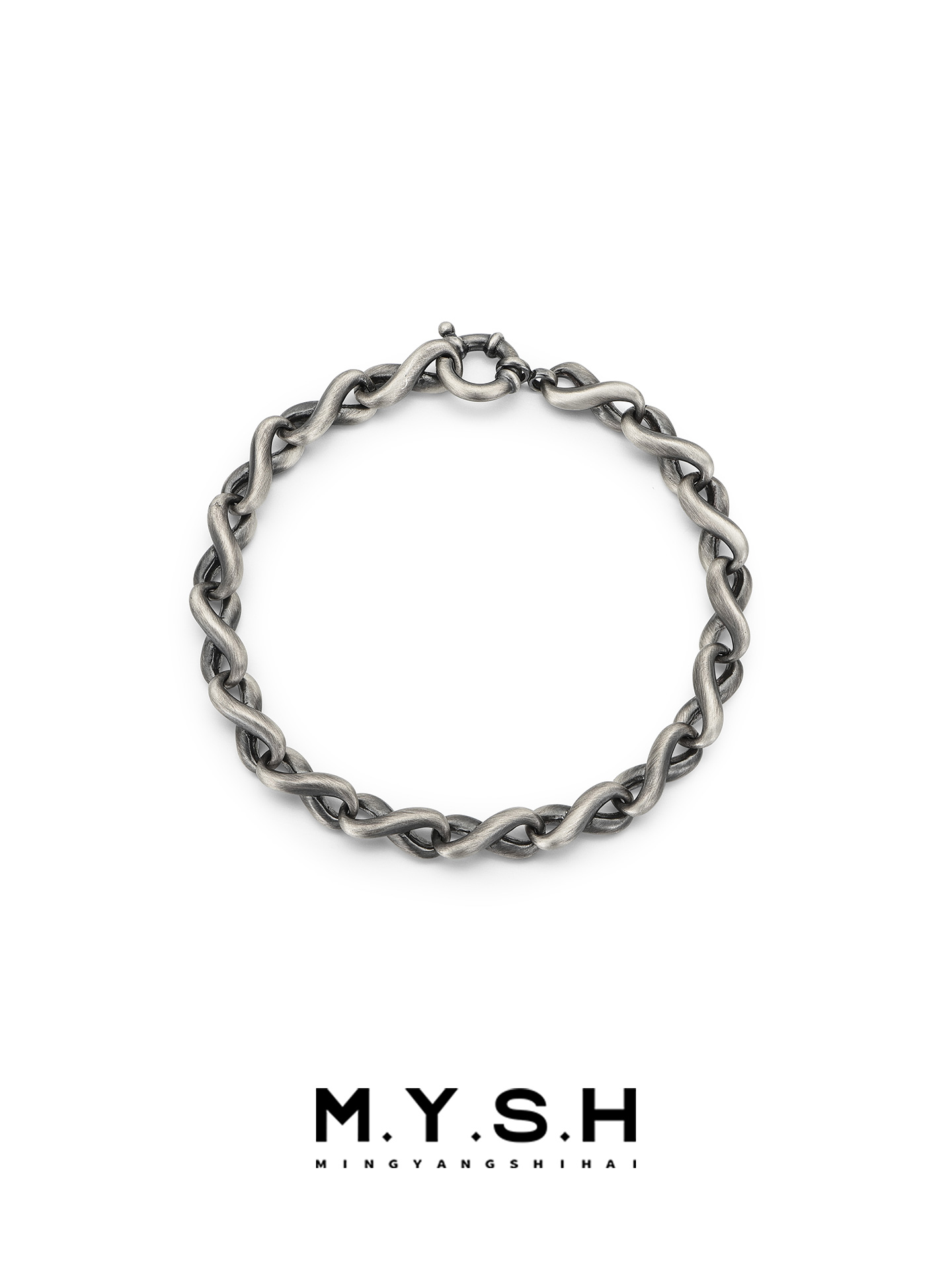 S925 Silver Oxidized Möbius Twist Bracelet