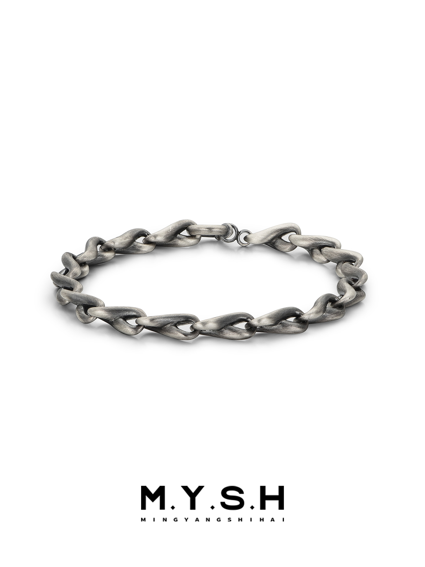 S925 Silver Oxidized Möbius Twist Bracelet