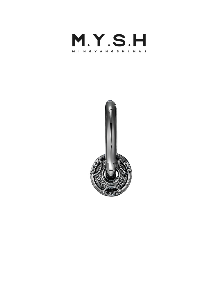 S925 Silver Barbell Weight Plate Hoop Earrings