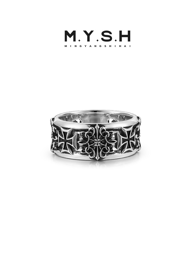 S925 silver Gothic Cross Silver Ring-Fixed – MYSH