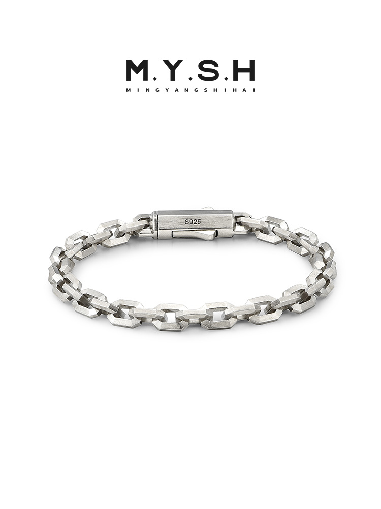 Rugged Square Link 925 Silver Bracelet – 2.0
