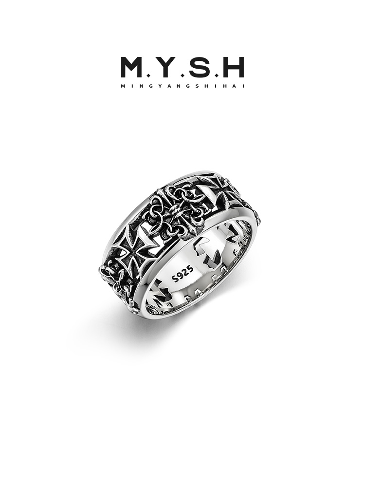 S925 silver Gothic Cross Silver Ring-Fixed – MYSH