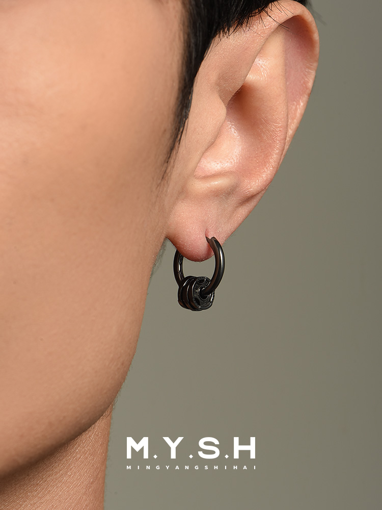 S925 Silver Barbell Weight Plate Hoop Earrings