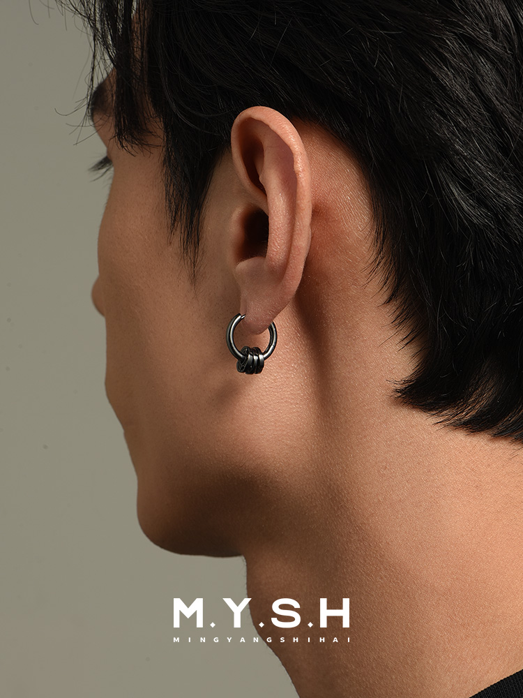 S925 Silver Barbell Weight Plate Hoop Earrings