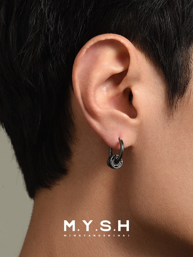 S925 Silver Barbell Weight Plate Hoop Earrings