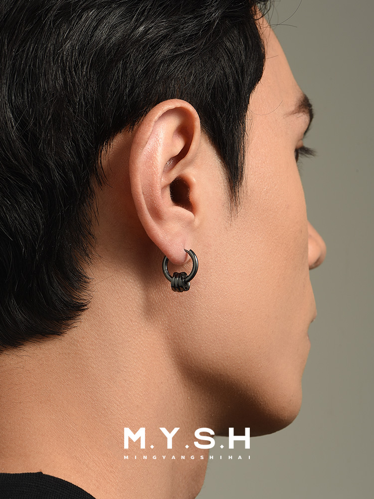 S925 Silver Barbell Weight Plate Hoop Earrings