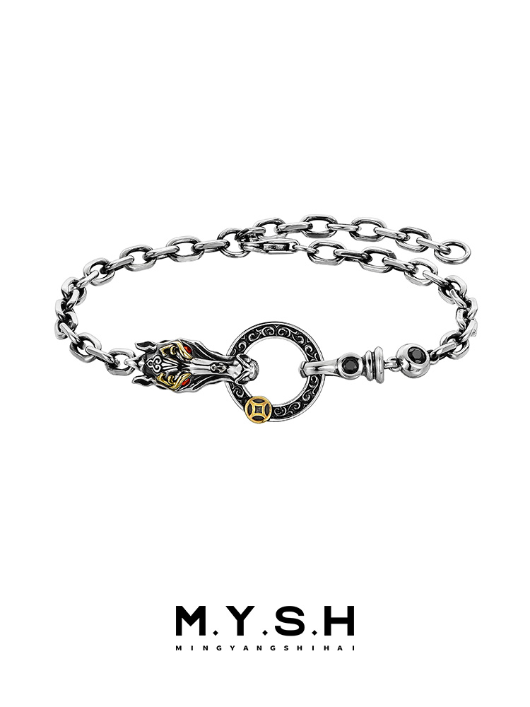 S925 Silver Horse Zodiac Circle Bracelet