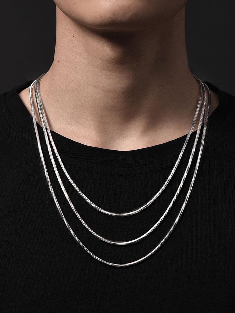 S925 Silver Snake Chain Necklace-MYSH