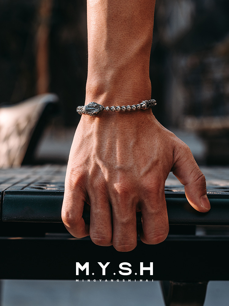 S925 Silver 3D Snake Braided Bracelet